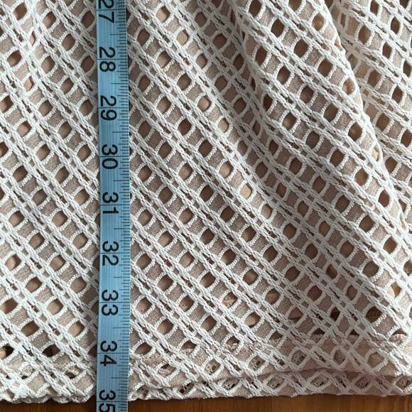 BCBGMaxAzria Women's White Cream Elyze Lace Color Blocked A-Line V-Neck Dress XS - Picture 6 of 8